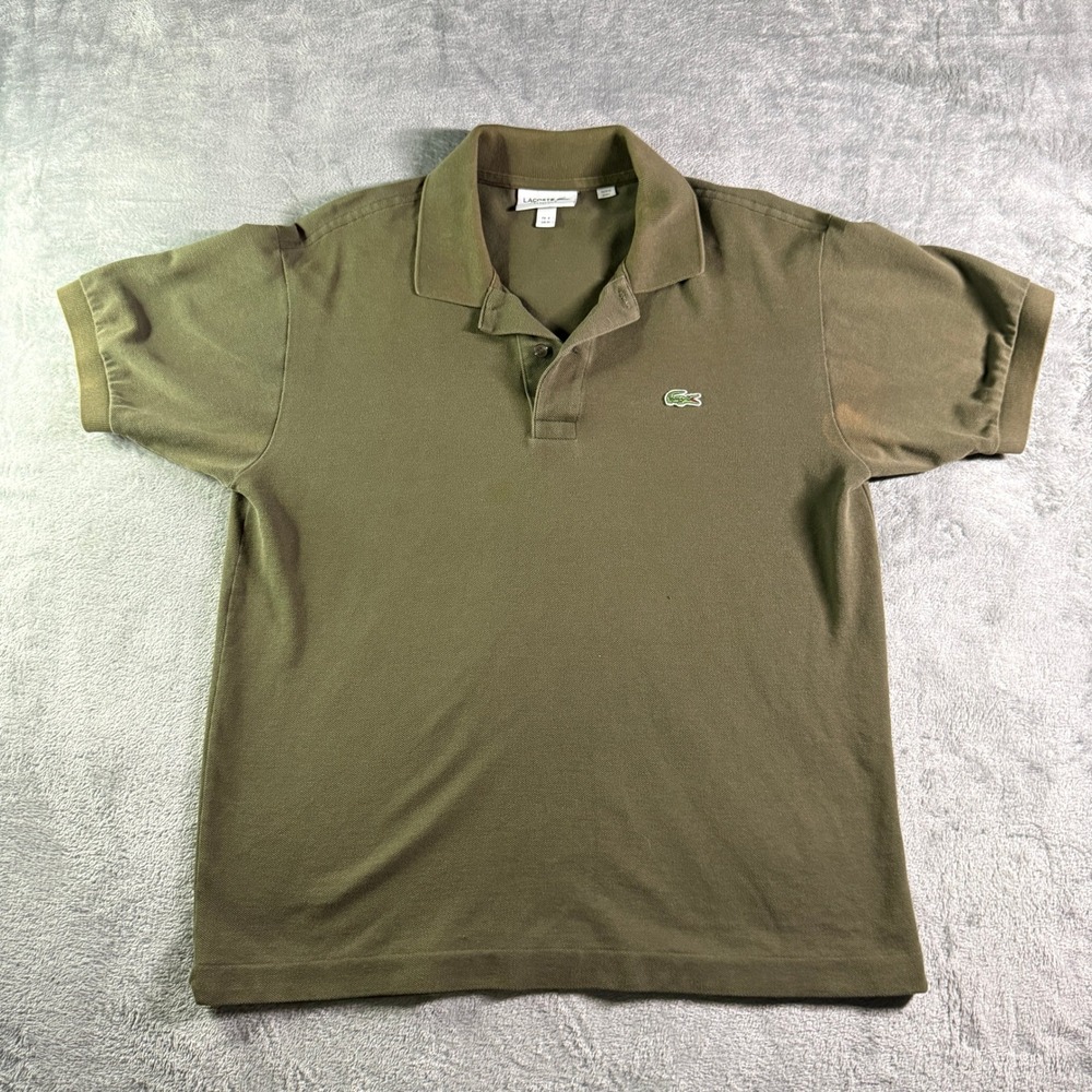 Lacoste Classic Fit Pique Short Sleeve Polo Shirt Mens Medium Olive Green